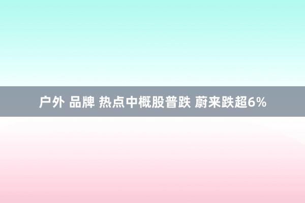 户外 品牌 热点中概股普跌 蔚来跌超6%