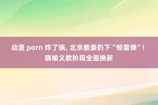 动漫 porn 炸了锅， 北京教委扔下“惊雷弹”! 晓喻义教阶段全面换新