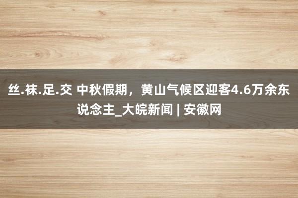 丝.袜.足.交 中秋假期，黄山气候区迎客4.6万余东说念主_大皖新闻 | 安徽网