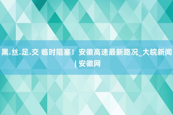 黑.丝.足.交 临时阻塞！安徽高速最新路况_大皖新闻 | 安徽网