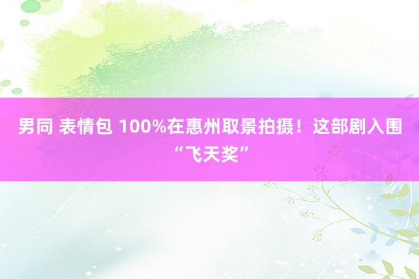 男同 表情包 100%在惠州取景拍摄！这部剧入围“飞天奖”