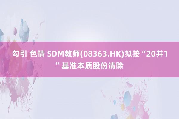 勾引 色情 SDM教师(08363.HK)拟按“20并1”基准本质股份清除