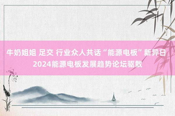 牛奶姐姐 足交 行业众人共话“能源电板”新异日 2024能源电板发展趋势论坛驱散