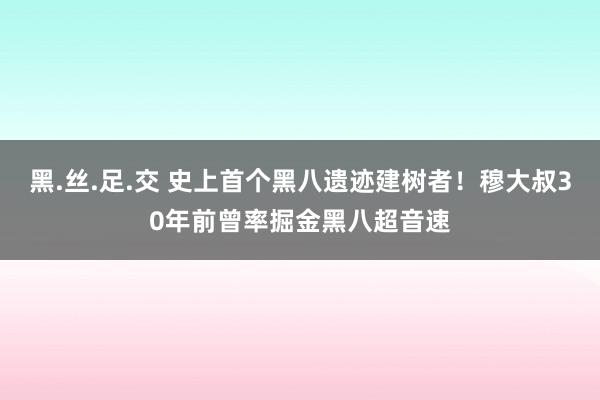 黑.丝.足.交 史上首个黑八遗迹建树者！穆大叔30年前曾率掘金黑八超音速