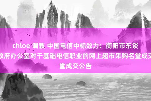 chloe 调教 中国电信中标效力：衡阳市东谈主民政府办公室对于基础电信职业的网上超市采购名堂成交公告