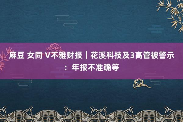 麻豆 女同 V不雅财报｜花溪科技及3高管被警示：年报不准确等