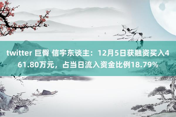 twitter 巨臀 信宇东谈主：12月5日获融资买入461.80万元，占当日流入资金比例18.79%