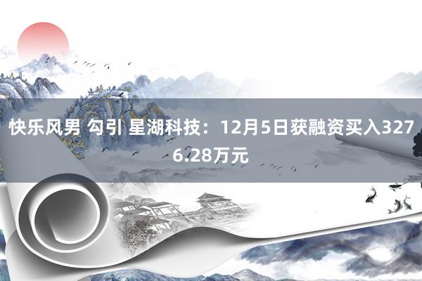 快乐风男 勾引 星湖科技：12月5日获融资买入3276.28万元