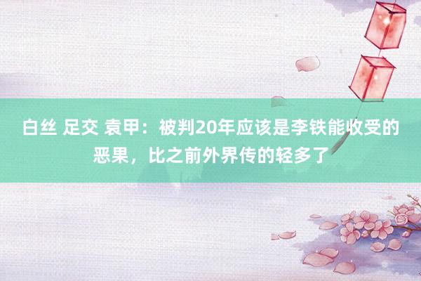 白丝 足交 袁甲：被判20年应该是李铁能收受的恶果，比之前外界传的轻多了