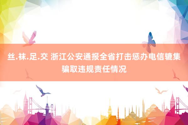 丝.袜.足.交 浙江公安通报全省打击惩办电信辘集骗取违规责任情况