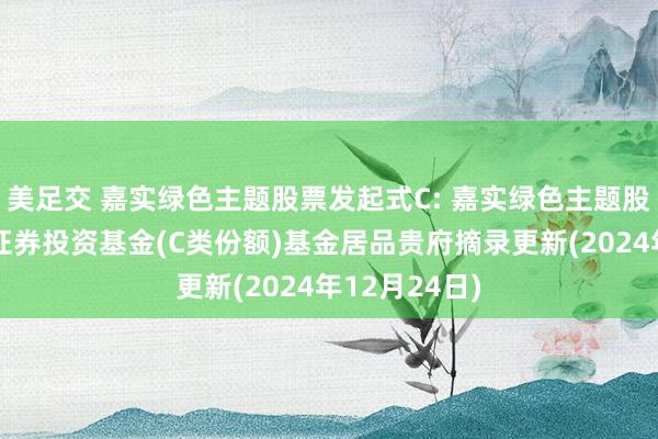 美足交 嘉实绿色主题股票发起式C: 嘉实绿色主题股票型发起式证券投资基金(C类份额)基金居品贵府摘录更新(2024年12月24日)