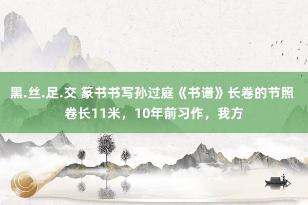 黑.丝.足.交 篆书书写孙过庭《书谱》长卷的节照 卷长11米，10年前习作，我方