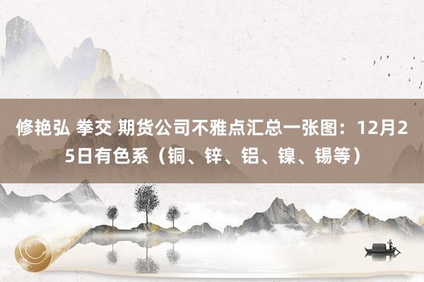 修艳弘 拳交 期货公司不雅点汇总一张图：12月25日有色系（铜、锌、铝、镍、锡等）