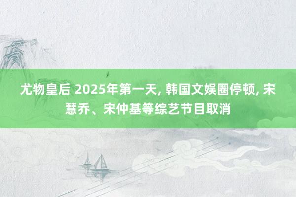 尤物皇后 2025年第一天， 韩国文娱圈停顿， 宋慧乔、宋仲基等综艺节目取消