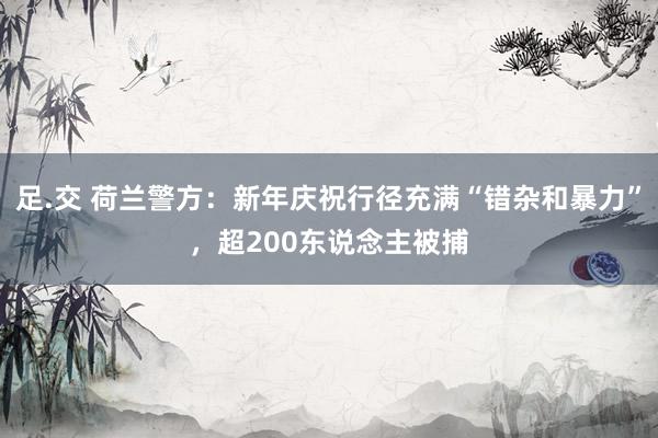 足.交 荷兰警方：新年庆祝行径充满“错杂和暴力”，超200东说念主被捕