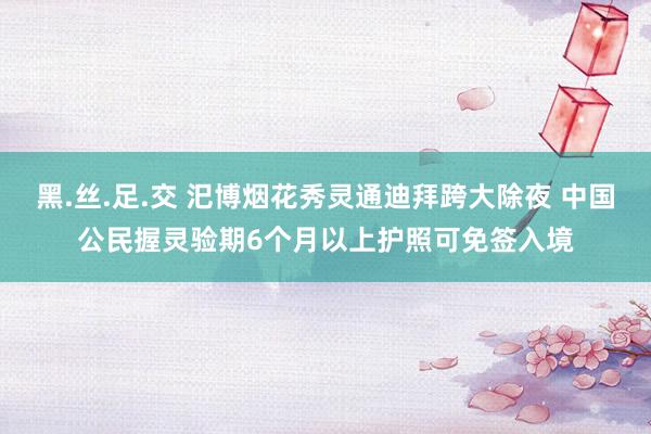 黑.丝.足.交 汜博烟花秀灵通迪拜跨大除夜 中国公民握灵验期6个月以上护照可免签入境