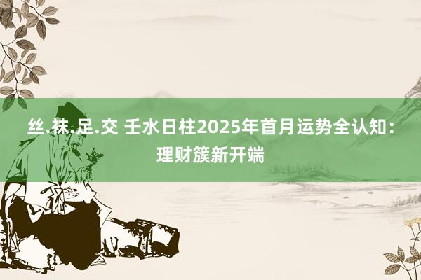 丝.袜.足.交 壬水日柱2025年首月运势全认知：理财簇新开端